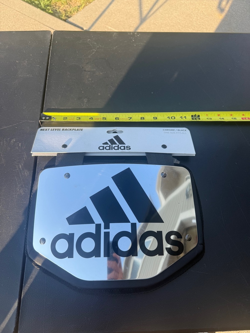 adidas Chrome Silver & Black Backplate with Bold Logo